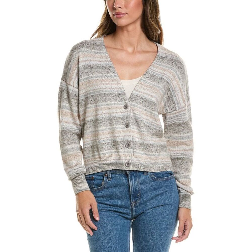Autumn Cashmere Womens  Space Dye Cardigan, Gray